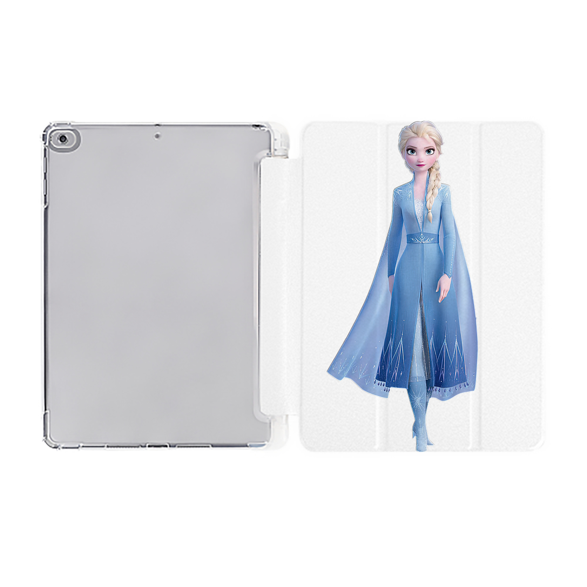 （画像用） アナと雪の女王 アンナ エルサ Frozen Anna Elsa IPad ケース ペン収納付き 三つ折りスタンド PUレザー×シリコン 対応機種9.5/10.5/10.9インチ